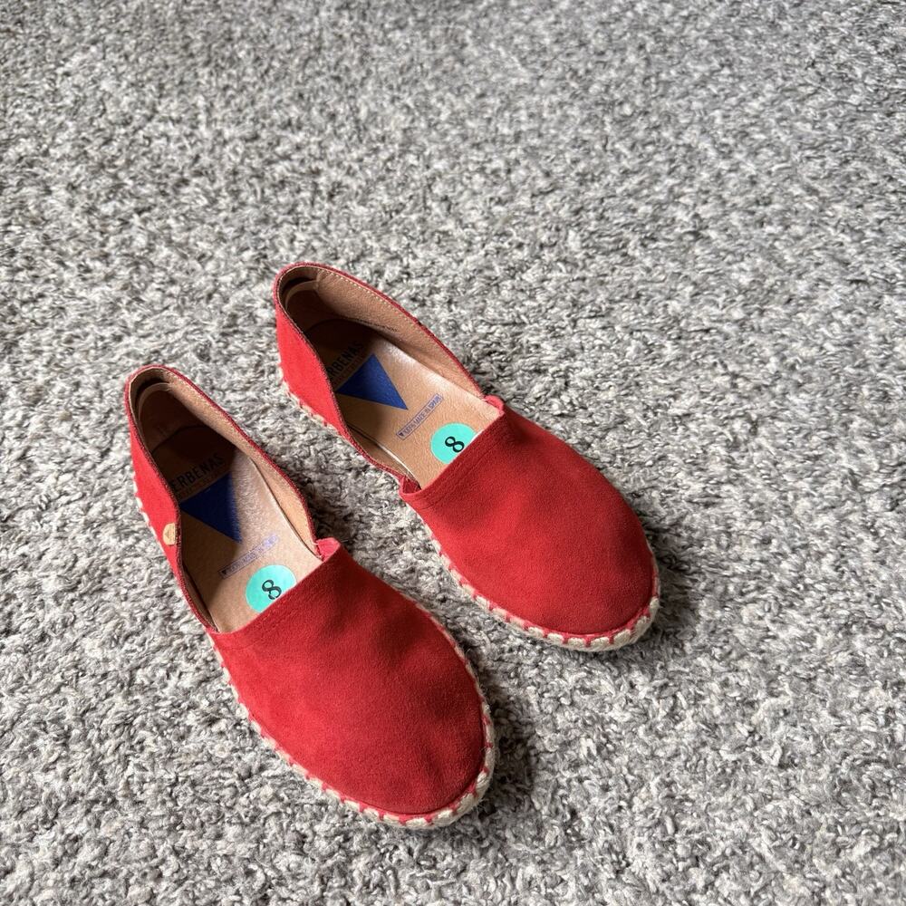 Verbenas Carmen Red Leather Suede Espadrilles Flats Shoes Women’s US 8 - Picture 2 of 6